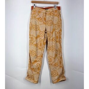 Backcountry Womens 10 Hiking‎ Pants Orange Sunburst Geometric Stretch Recycled